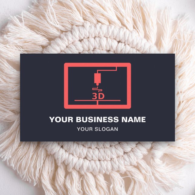 Cartão De Visita Impressora 3D Laranja Moderna (Criador carregado)