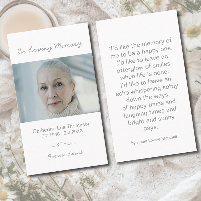 Cartão De Visita In Loving Memory Photo Funeral Prayer Card (In Loving Memory Photo Funeral Prayer Card
)