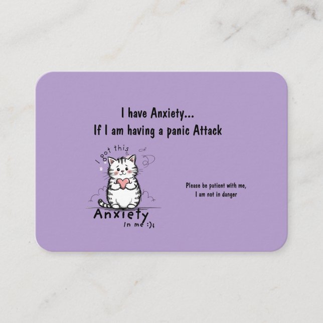 Cartão De Visita Incase of a Panic Attack Business Card (Frente)