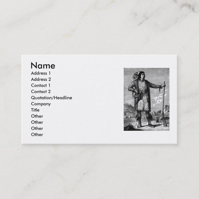 Cartão de visita índio (Frente)