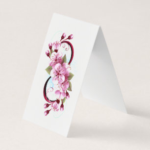 Cartão De Visita Infinidade com Flores de Flor Sakura