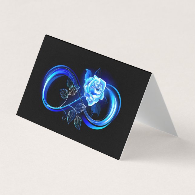 Cartão De Visita Infinito brilhante com rosa azul (Frente)