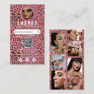 Cartão De Visita Influencer Beauty Makeup Artist Hair Leopard Print