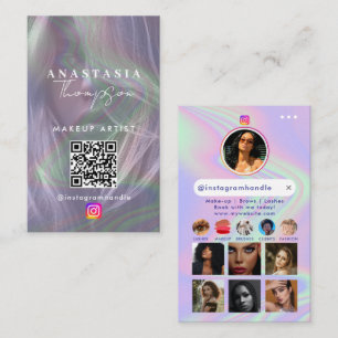 Cartão De Visita Influencer Beauty Unhas Holographic de Mídia Socia