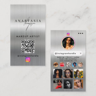 Cartão De Visita Influencer Beauty Unhas Social Media Silver