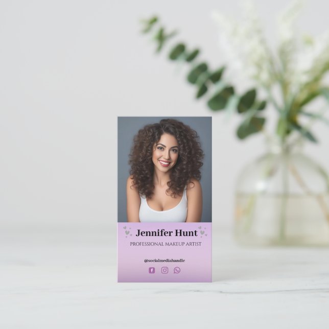 Cartão De Visita Influência, Artista de Maquiagem de Mídia Social M (Em pé/Frente)