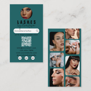 Cartão De Visita Influenciador Beleza Maquiador Cabelo Fotos Verde