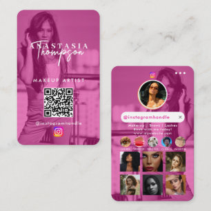Cartão De Visita Influenciador Beleza Unhas Mídia Social Rosa Girly