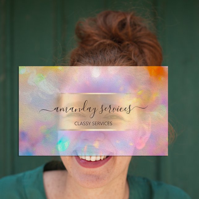 Cartão De Visita Influenciador Blue Dourado Drives Dourados Hologra (FlorenceK Studio )