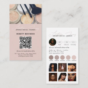 Cartão De Visita Influenciador Estheticista Mídia Social Código QR 