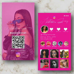 Cartão De Visita Influenciador Photo Feed Social Media Código QR Gi