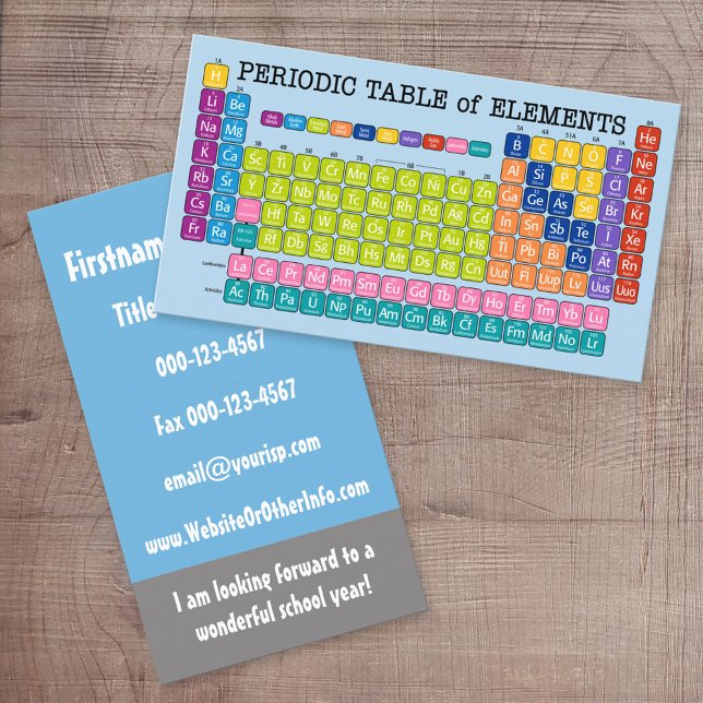 Cartão De Visita Informações de contato do professor de ciência (Custom Business Card)