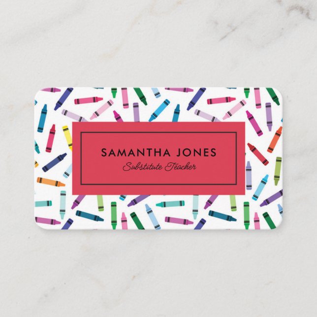 Cartão De Visita Informações de contato do professor substituto de  (Frente)