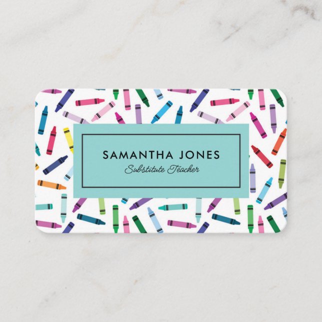 Cartão De Visita Informações de contato do professor substituto de  (Frente)