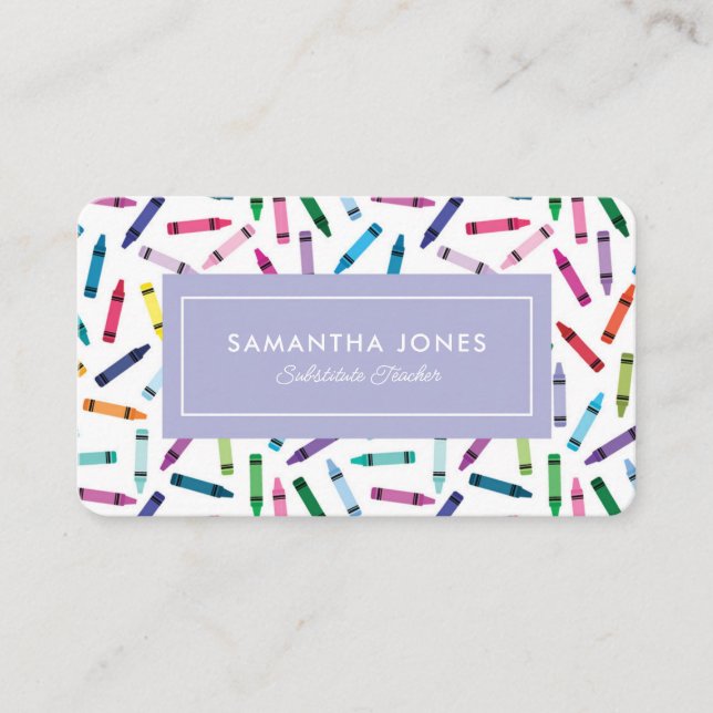 Cartão De Visita Informações de contato do professor substituto de  (Frente)