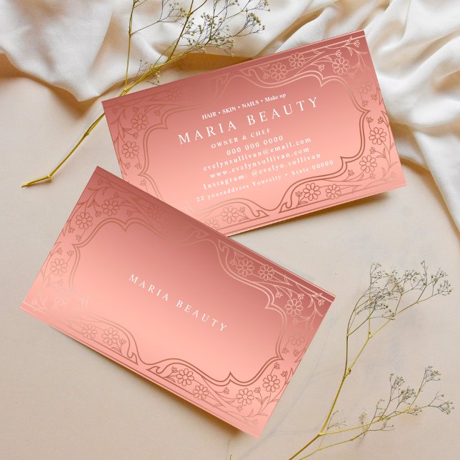 Cartão De Visita Informações sobre maquiagem deouro de artista (Criador carregado)