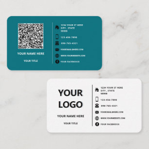 Cartão De Visita Informações sobre o código QR Texto do logotipo Ca