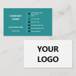Cartão De Visita Informações sobre o nome do logotipo da sua empres