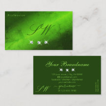 Iniciais de Diamantes Verde na moda Marble