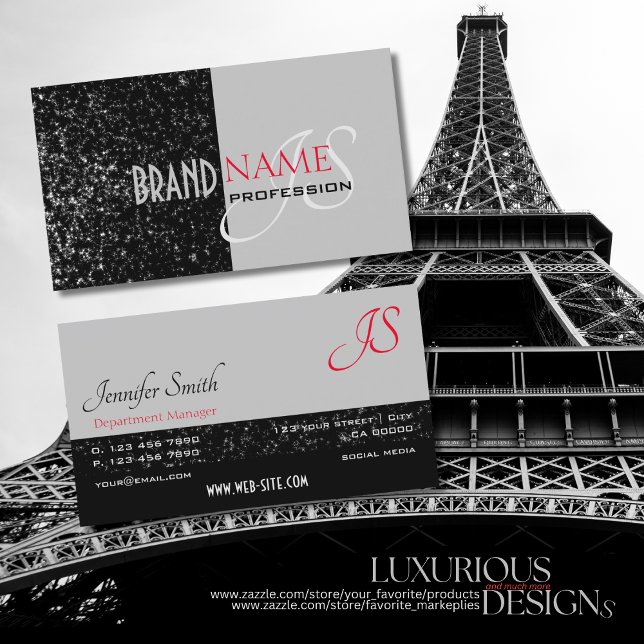 Cartão De Visita Iniciais de Estrelas Minúsculas Cinzentas Negras E (Criador carregado)