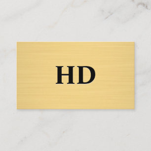 Cartão De Visita Iniciais de Monograma Clássico Textura Dourada