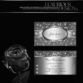 Cartão De Visita Iniciais de Ouros Clássicos Glitter Sparkle