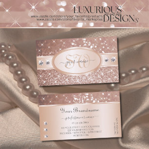 Cartão De Visita Iniciais de Ouros de Estrelas de Glitter Dourado r