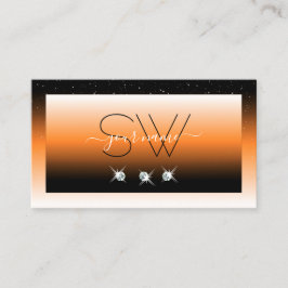 Cartão De Visita Iniciais de Ouros Estimulantes com Gradiente Preto
