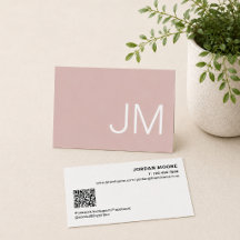 Iniciais Monograma Chic Profissional Rosa QR
