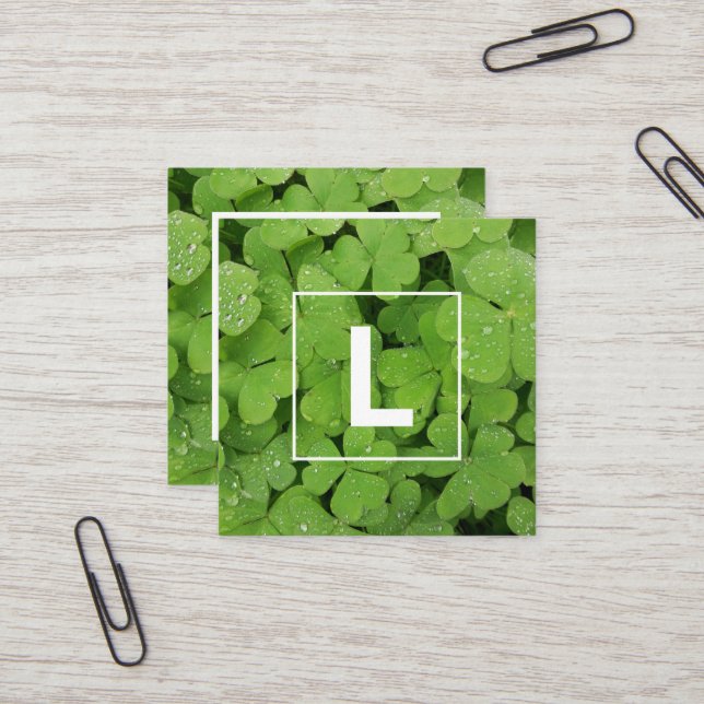 Cartão de visita inicial do trevo verde (Frente/Verso In Situ)