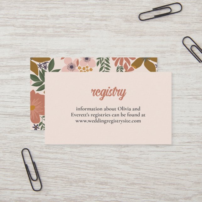 Cartão De Visita Inserir Chá de panela Floral (Frente/Verso In Situ)