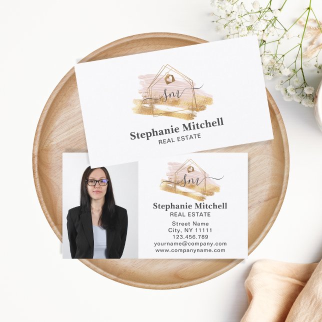 Cartão De Visita Inserir Elemento de Chave do Imobiliário de Foto D (Criador carregado)