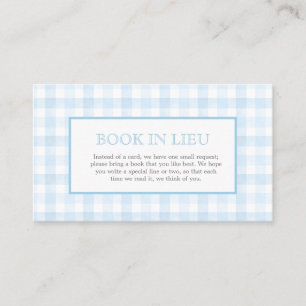 Cartão De Visita Inserto de Livro Preppy Blue Gingham Crest