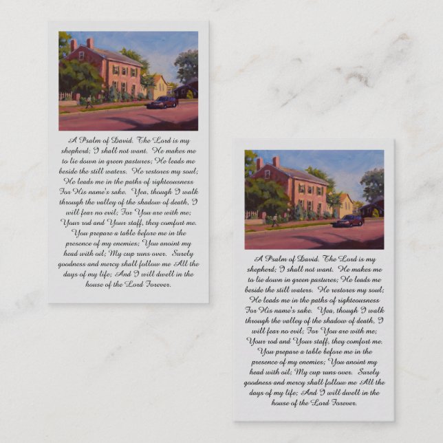 Cartão De Visita Inspirational Psalm of David Red Blue Yellow Green (Frente/Verso)