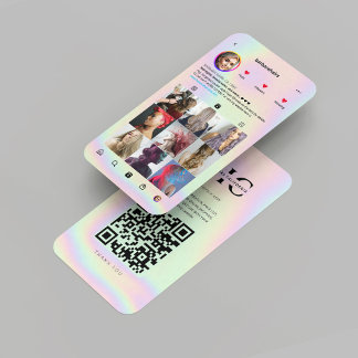 Cartão De Visita Instagram Cabelo Holográfico Moderno