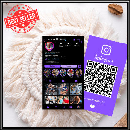 Cartão De Visita Instagram Conexão conosco Purple Personal Trainer