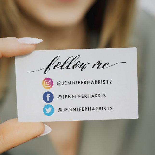 Cartão De Visita Instagram Facebook Código Qr do Twitter (Criador carregado)