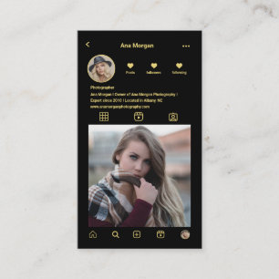 Cartão De Visita Instagram Fotografia Grade Qr Code Back