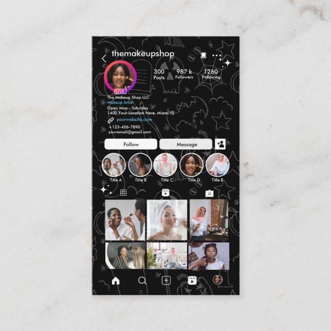 Cartão De Visita Instagram Halloween (Frente)