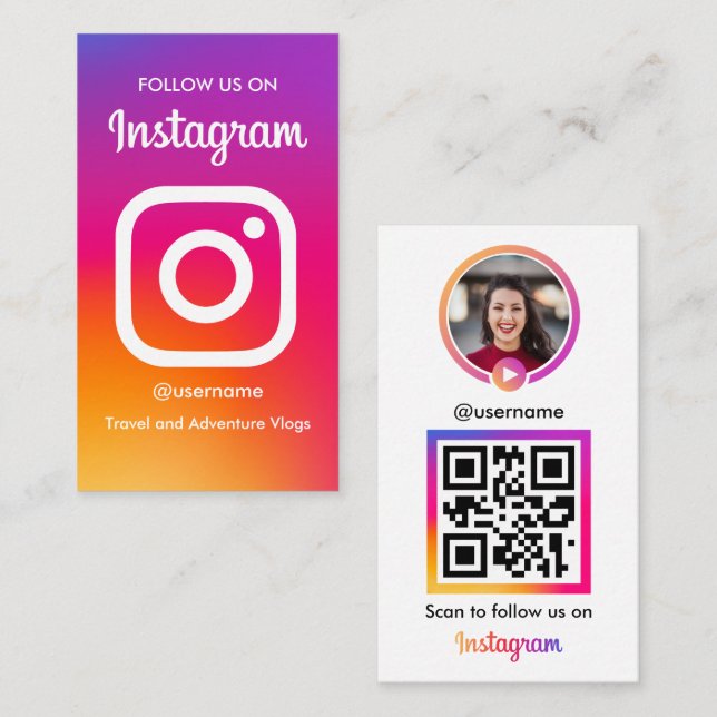 Cartão De Visita Instagram Influencer Vlogger Foto com Código QR