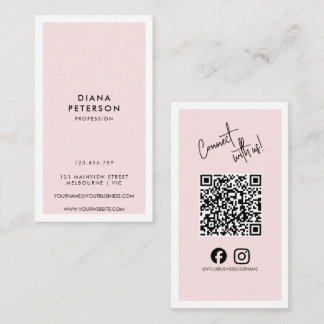 Cartão De Visita Instagram minimalista Código QR de Mídia Social do