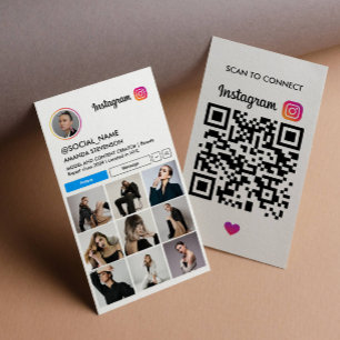 Cartão De Visita Instagram Scan para Conectar 9 FOTO PERFIL QRCODE