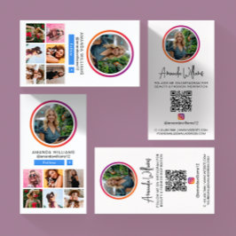 Cartão De Visita Instagram Social Media Sigam-me Foto Código QR