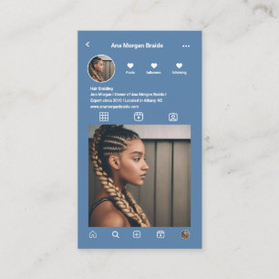 Cartão De Visita Instagrama de Braço de Cabelo Grade de Foto Código