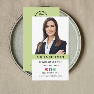 Cartão De Visita Instagrama de Código Qr de Foto Profissional no Fa