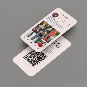 Cartão De Visita Instagrama Rosa Bridal Boutique Moderno