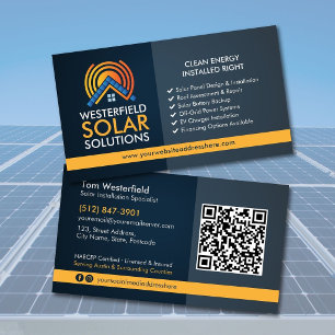 Cartão De Visita Instalação Moderna e Profissional de Painéis Solar