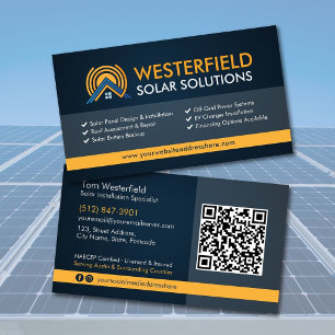 Cartão De Visita Instalação Moderna e Profissional de Painéis Solar