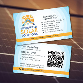 Cartão De Visita Instalação Moderna e Profissional de Painel Solar