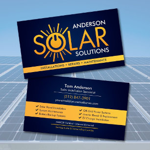 Cartão De Visita Instalação Moderna e Profissional de Painel Solar